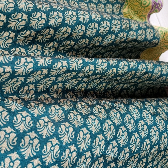 Darn Good Yarn Sari Silk Wrap Skirt Tea XL/Plus - Picture 10 of 16